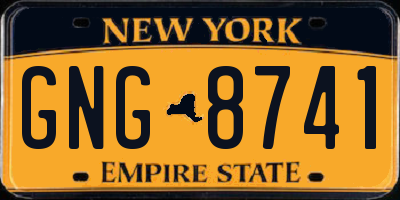 NY license plate GNG8741