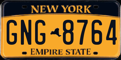 NY license plate GNG8764