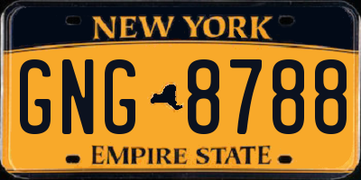 NY license plate GNG8788