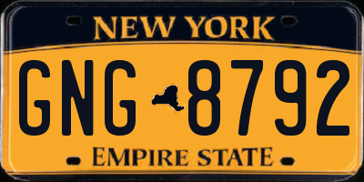 NY license plate GNG8792