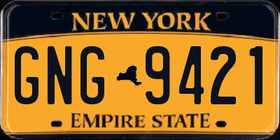 NY license plate GNG9421