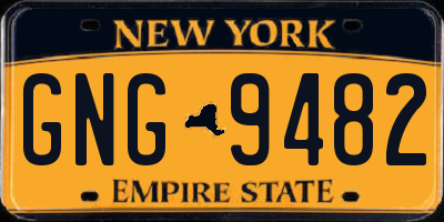 NY license plate GNG9482