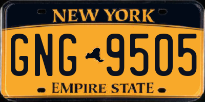 NY license plate GNG9505