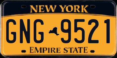 NY license plate GNG9521