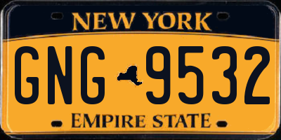 NY license plate GNG9532