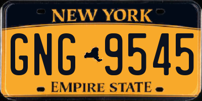 NY license plate GNG9545