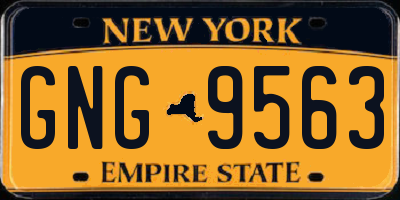 NY license plate GNG9563