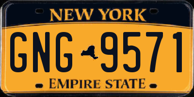 NY license plate GNG9571