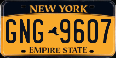 NY license plate GNG9607