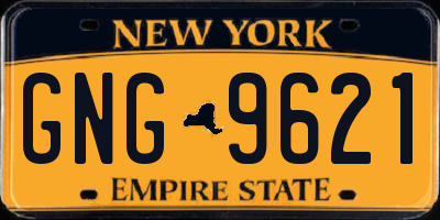 NY license plate GNG9621