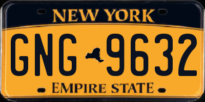 NY license plate GNG9632