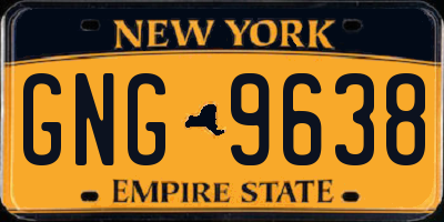 NY license plate GNG9638