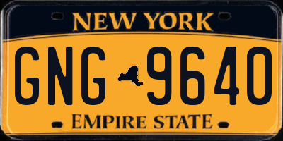 NY license plate GNG9640