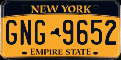 NY license plate GNG9652