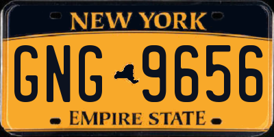 NY license plate GNG9656