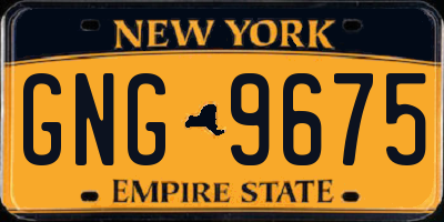 NY license plate GNG9675