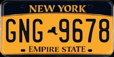 NY license plate GNG9678