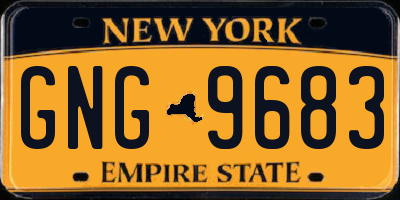 NY license plate GNG9683