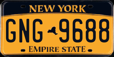 NY license plate GNG9688