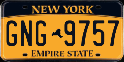 NY license plate GNG9757