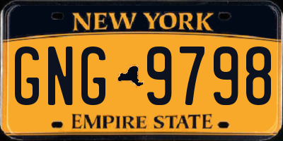 NY license plate GNG9798