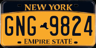 NY license plate GNG9824