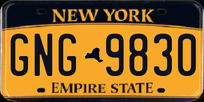 NY license plate GNG9830