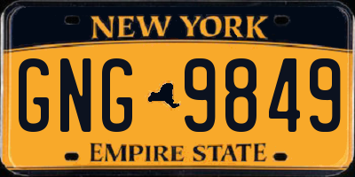 NY license plate GNG9849