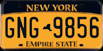 NY license plate GNG9856