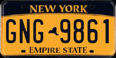 NY license plate GNG9861