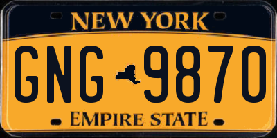 NY license plate GNG9870
