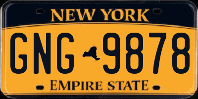 NY license plate GNG9878
