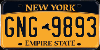 NY license plate GNG9893