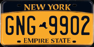 NY license plate GNG9902