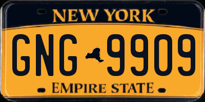 NY license plate GNG9909