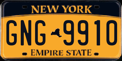 NY license plate GNG9910