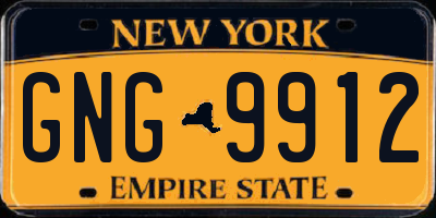 NY license plate GNG9912