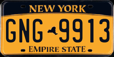 NY license plate GNG9913