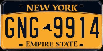 NY license plate GNG9914