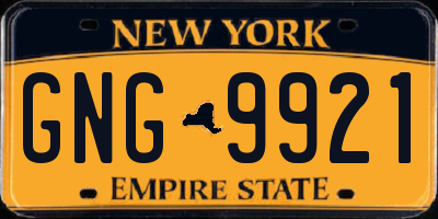 NY license plate GNG9921