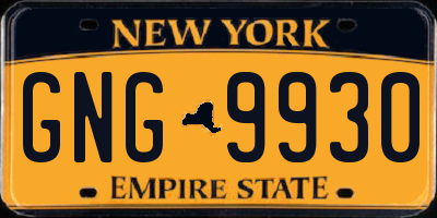 NY license plate GNG9930