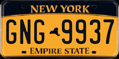 NY license plate GNG9937