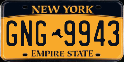 NY license plate GNG9943