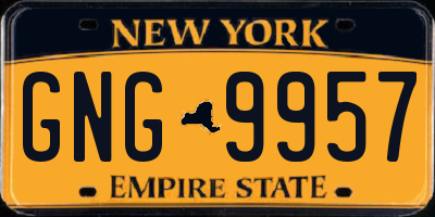 NY license plate GNG9957