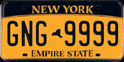 NY license plate GNG9999