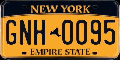 NY license plate GNH0095