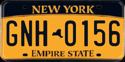 NY license plate GNH0156