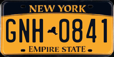 NY license plate GNH0841