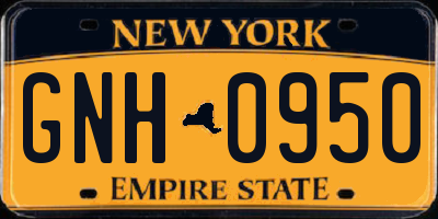 NY license plate GNH0950
