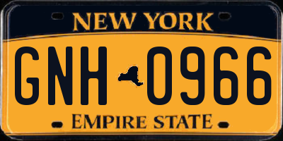 NY license plate GNH0966